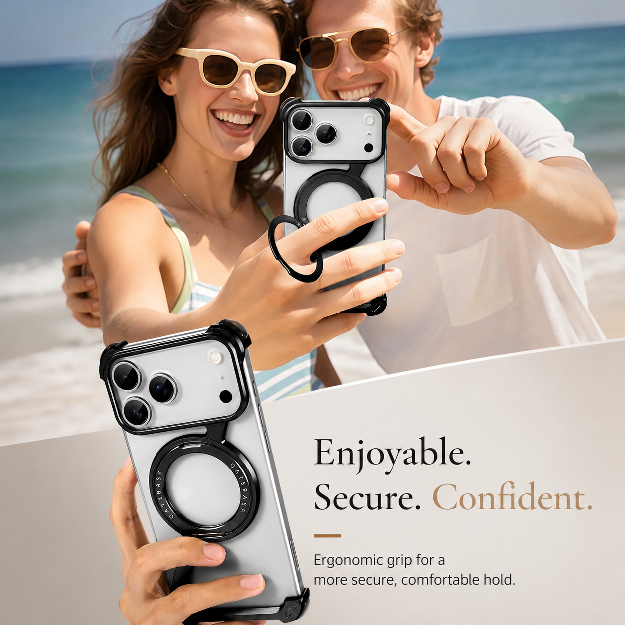 Premium iPhone Case MagSafe Compatible Aluminum Alloy Bumper with Camera Lens Protection, Rotating Stand Function, Air Cushion Shockproof Design