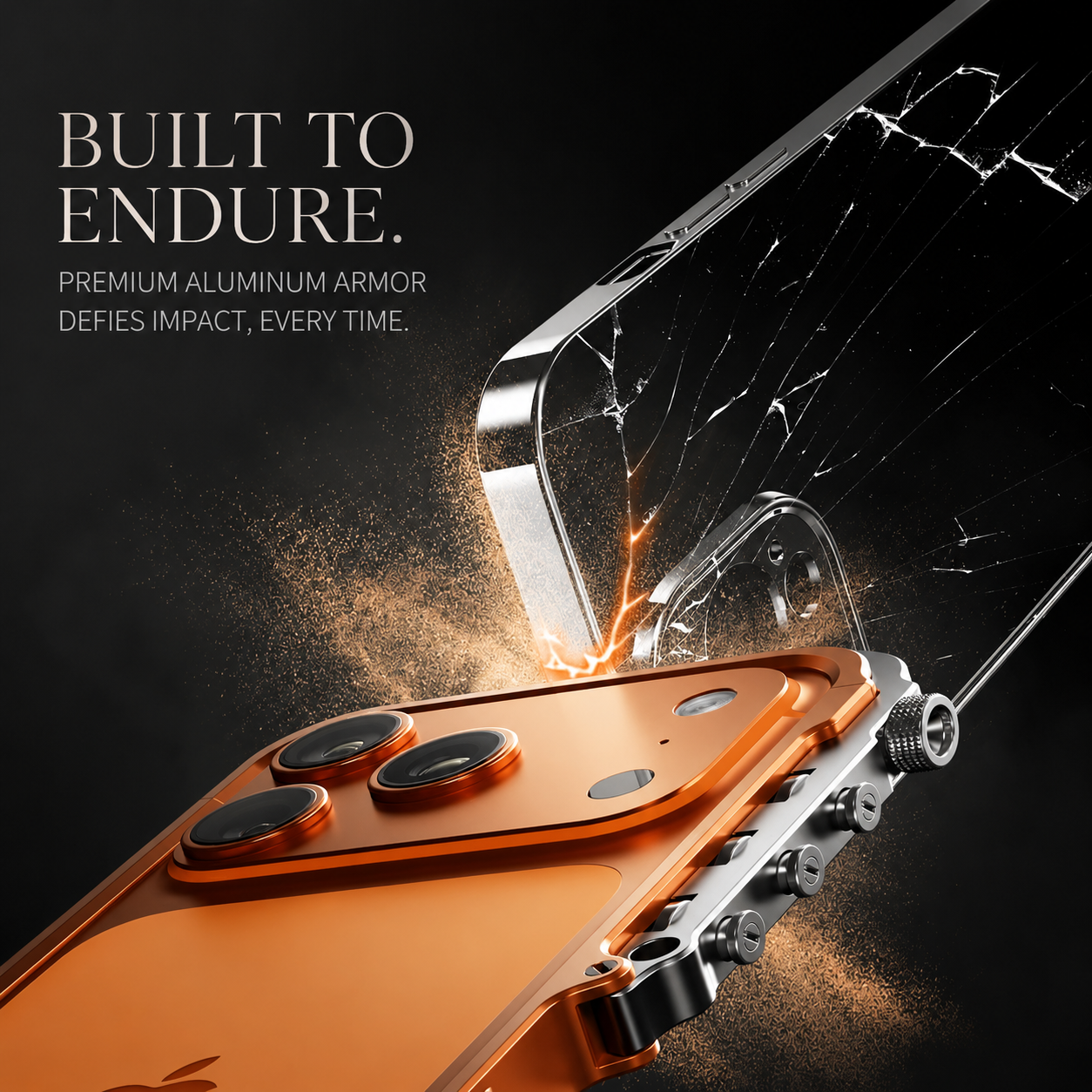 Premium iPhone Case MagSafe Compatible Aluminum Alloy Bumper with Camera Lens Protection, Shockproof Non Slip Design, Heat Dissipation Structure