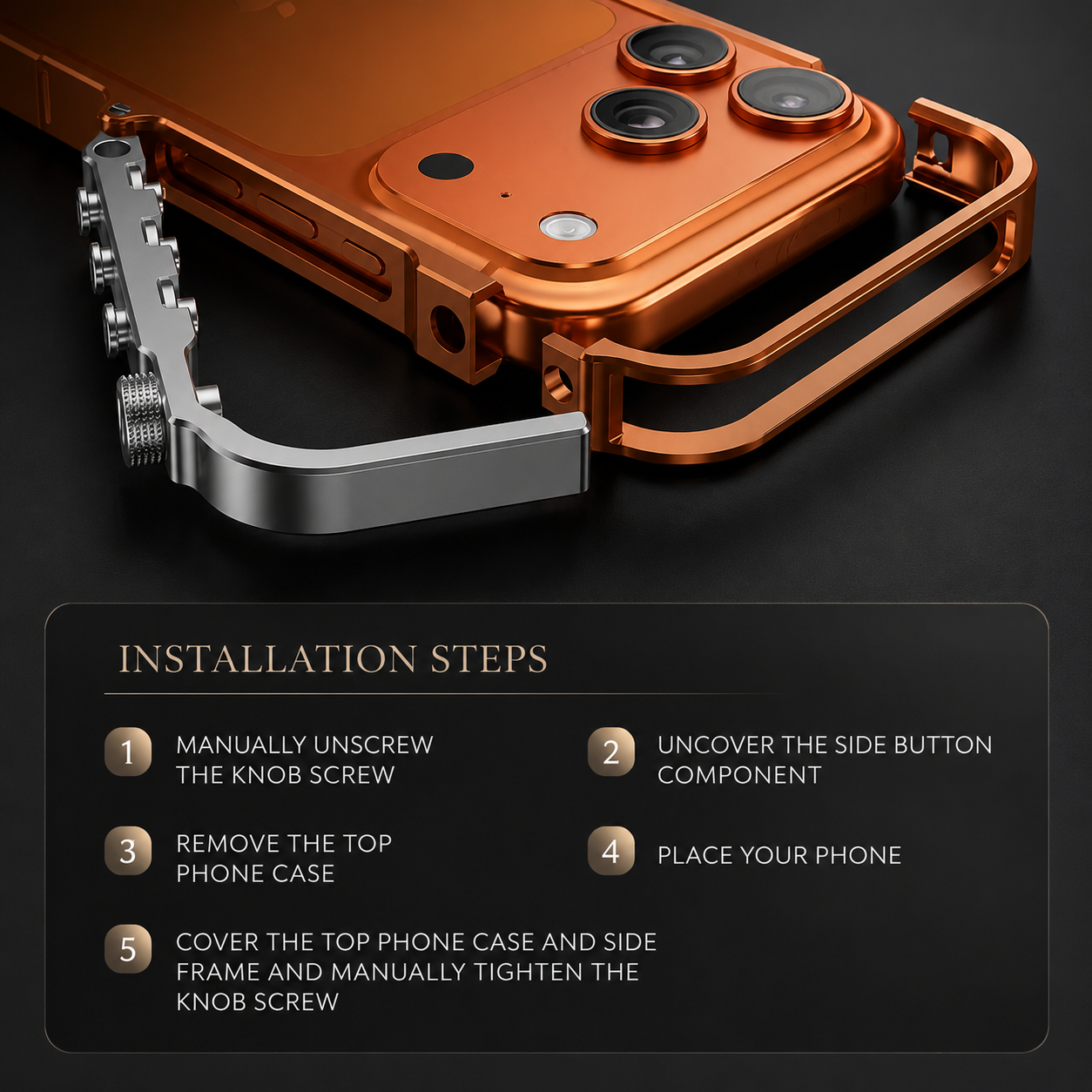 Premium iPhone Case MagSafe Compatible Aluminum Alloy Bumper with Camera Lens Protection, Shockproof Non Slip Design, Heat Dissipation Structure