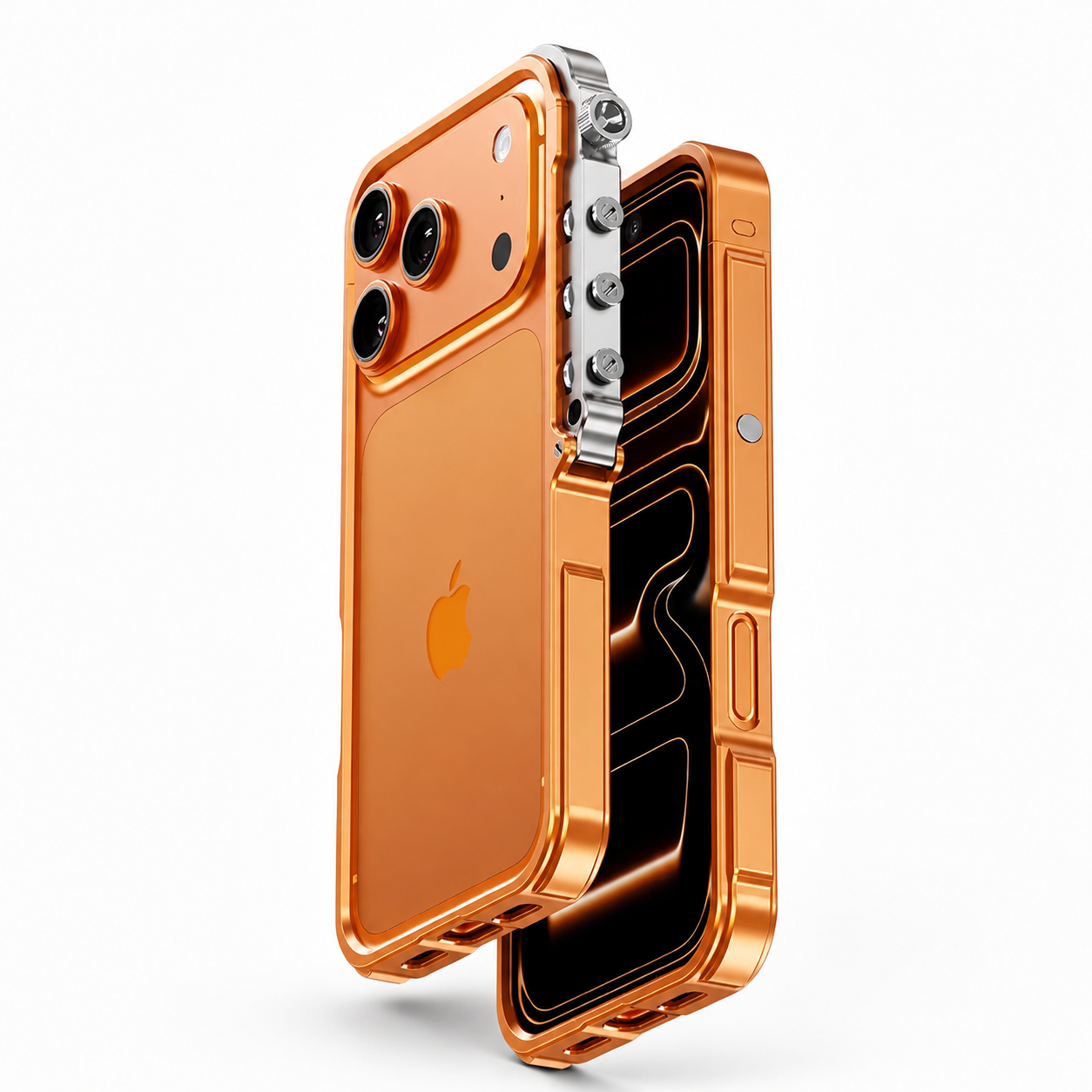 Premium iPhone Case MagSafe Compatible Aluminum Alloy Bumper with Camera Lens Protection, Shockproof Non Slip Design, Heat Dissipation Structure