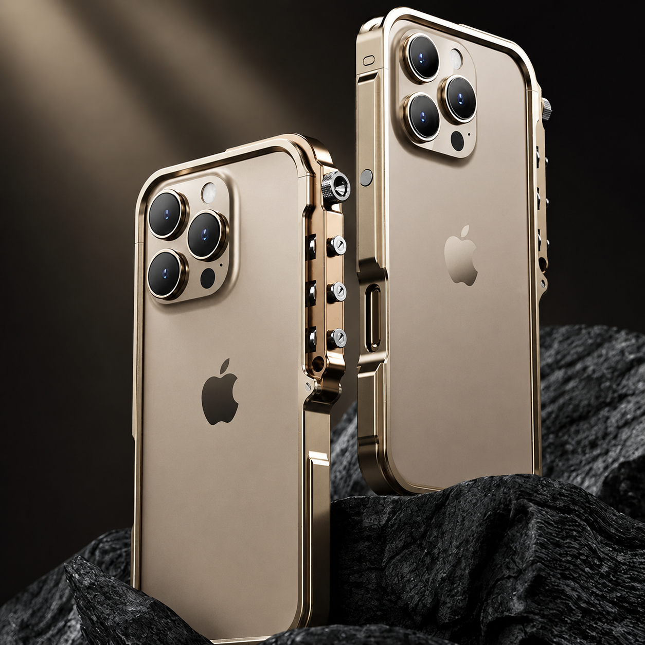 Premium iPhone Case MagSafe Compatible Aluminum Alloy Bumper with Camera Lens Protection, Shockproof Non Slip Design, Heat Dissipation Structure