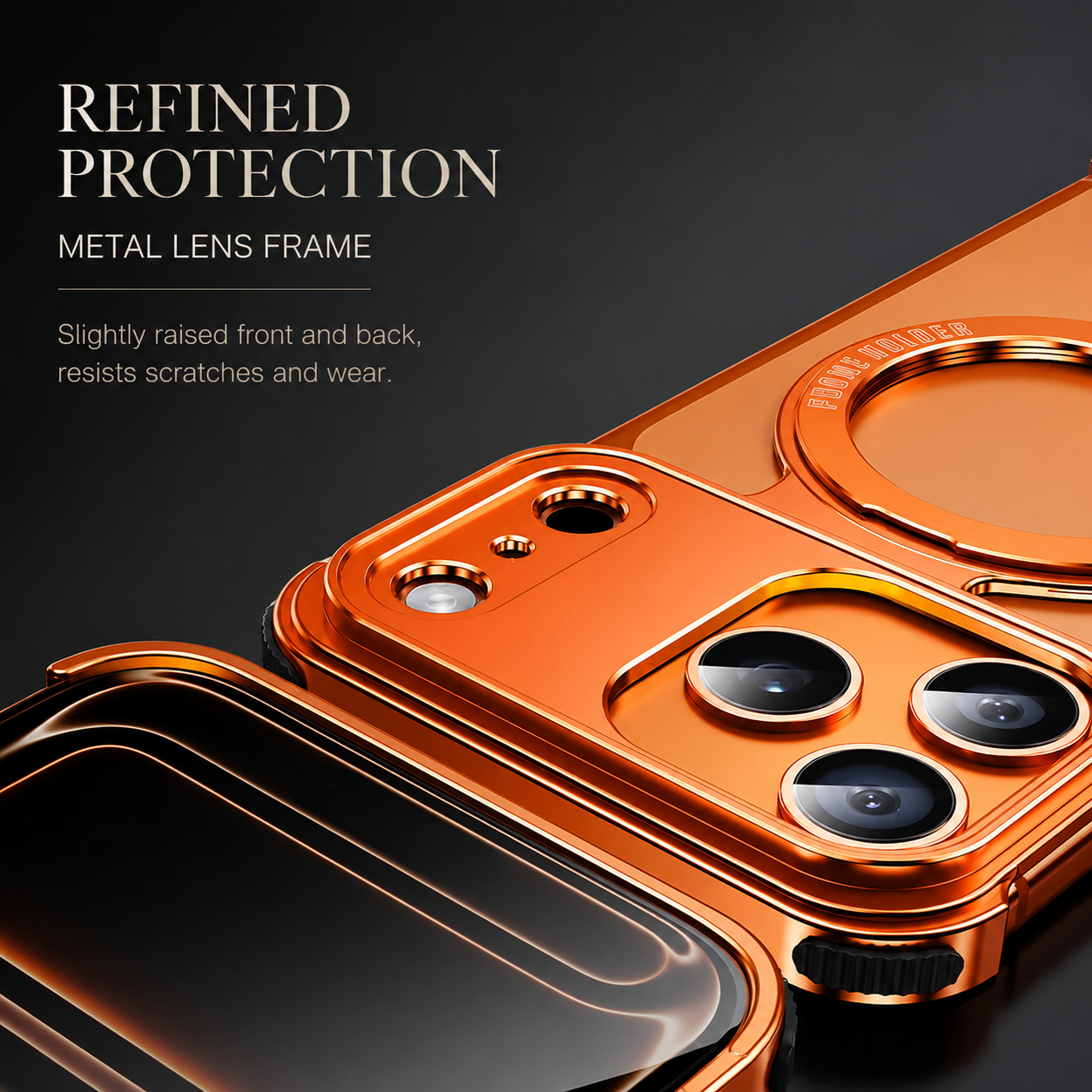 Premium iPhone Case MagSafe Compatible Aluminum Alloy Z Shape Frameless Magnetic Cover Metal Shockproof Anti Scratch Slim Minimal Edge Protection