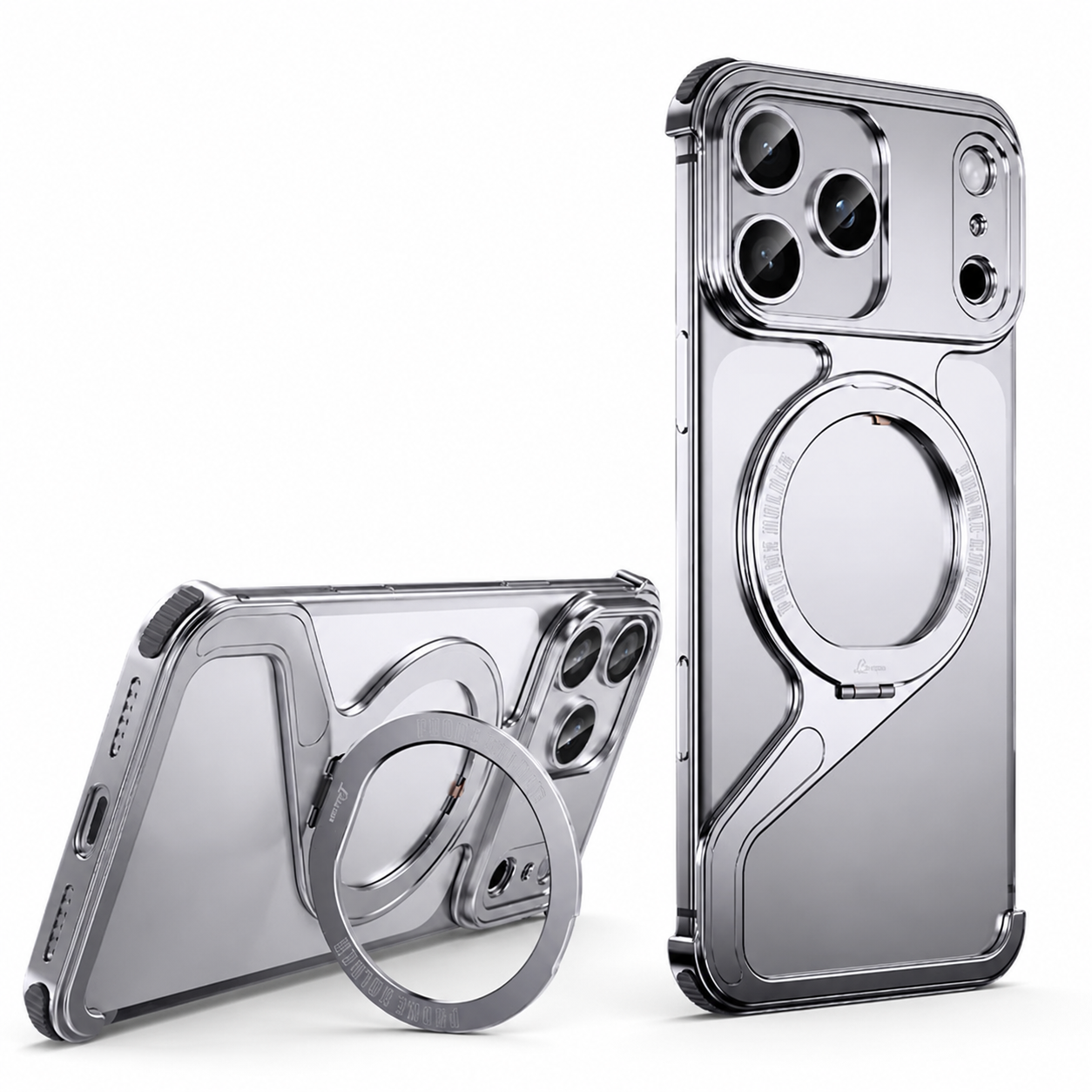 Premium iPhone Case MagSafe Compatible Aluminum Alloy Z Shape Frameless Magnetic Cover Metal Shockproof Anti Scratch Slim Minimal Edge Protection
