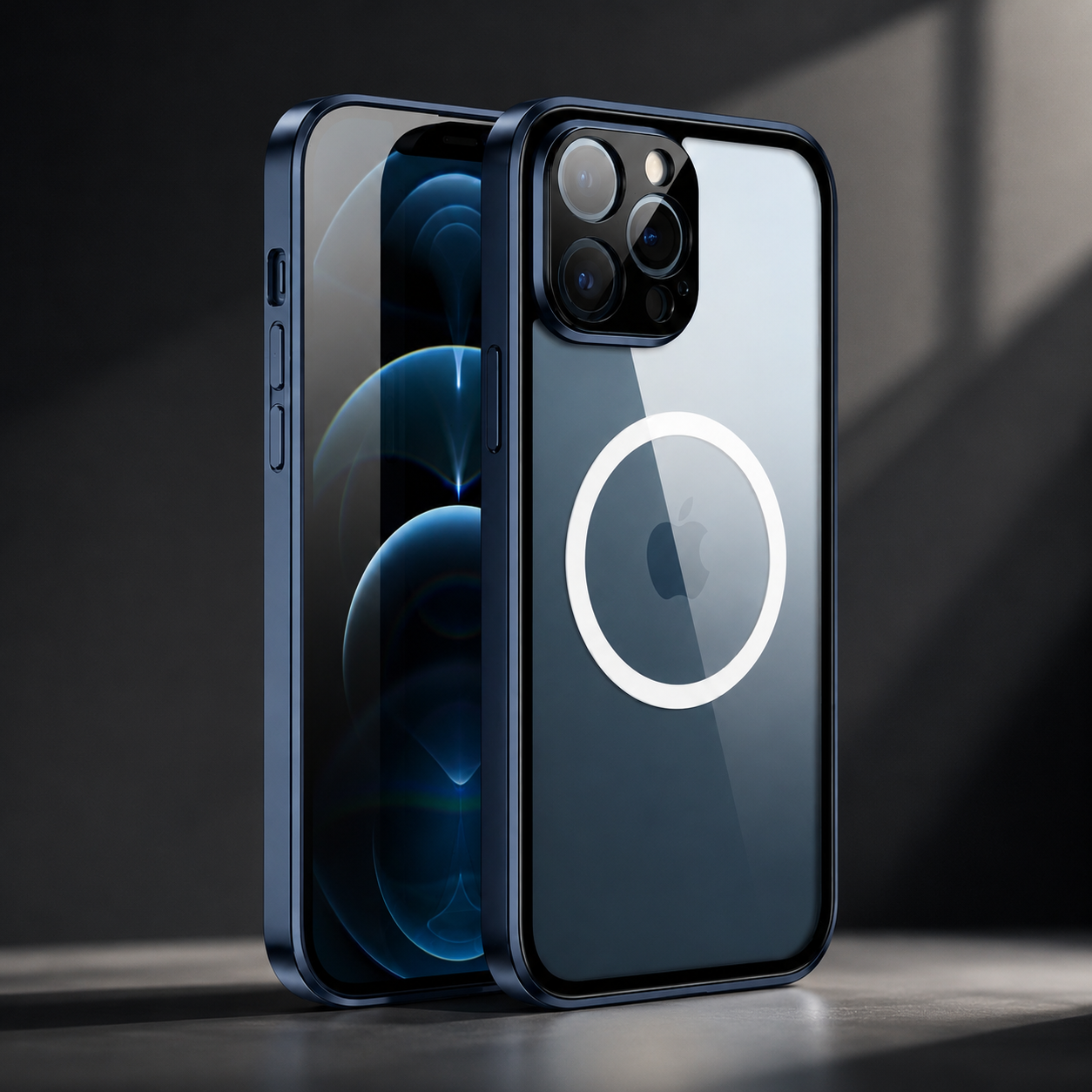 Premium iPhone Case MagSafe Compatible Aluminum Frame Tempered Glass Full Body Protective Cover Camera Lens Protection Shockproof Transparent Design
