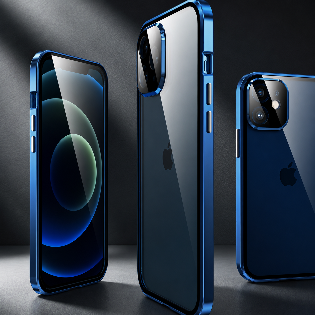 Premium iPhone Case MagSafe Compatible Aluminum Frame Tempered Glass Protective Cover 360 Full Body Shockproof Transparent Design Camera Lens Protection