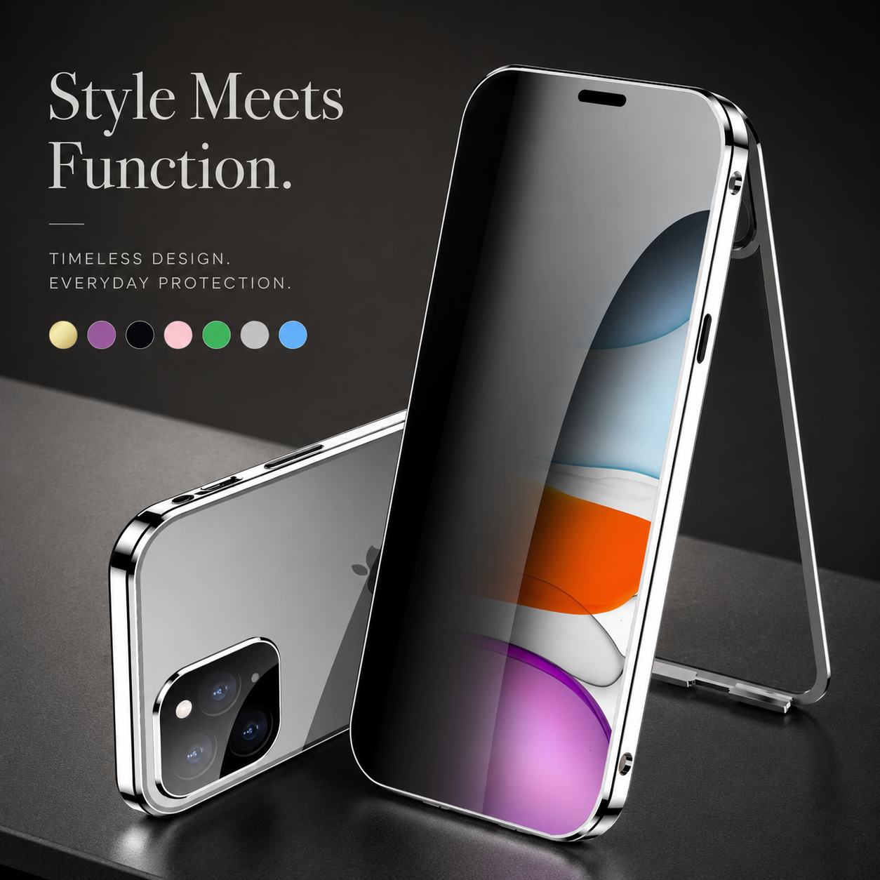 Premium iPhone Case MagSafe Compatible Aluminum Frame Tempered Glass Protective Cover 360 Full Body Shockproof Transparent Design Camera Lens Protection