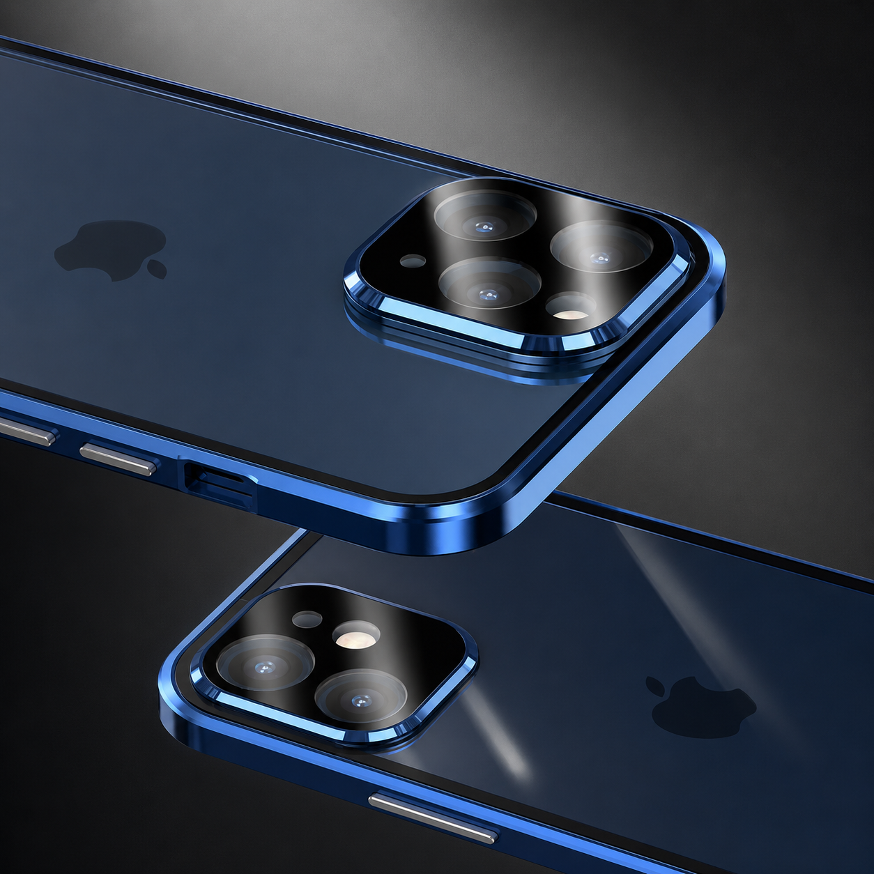 Premium iPhone Case MagSafe Compatible Aluminum Frame Tempered Glass Protective Cover 360 Full Body Shockproof Transparent Design Camera Lens Protection