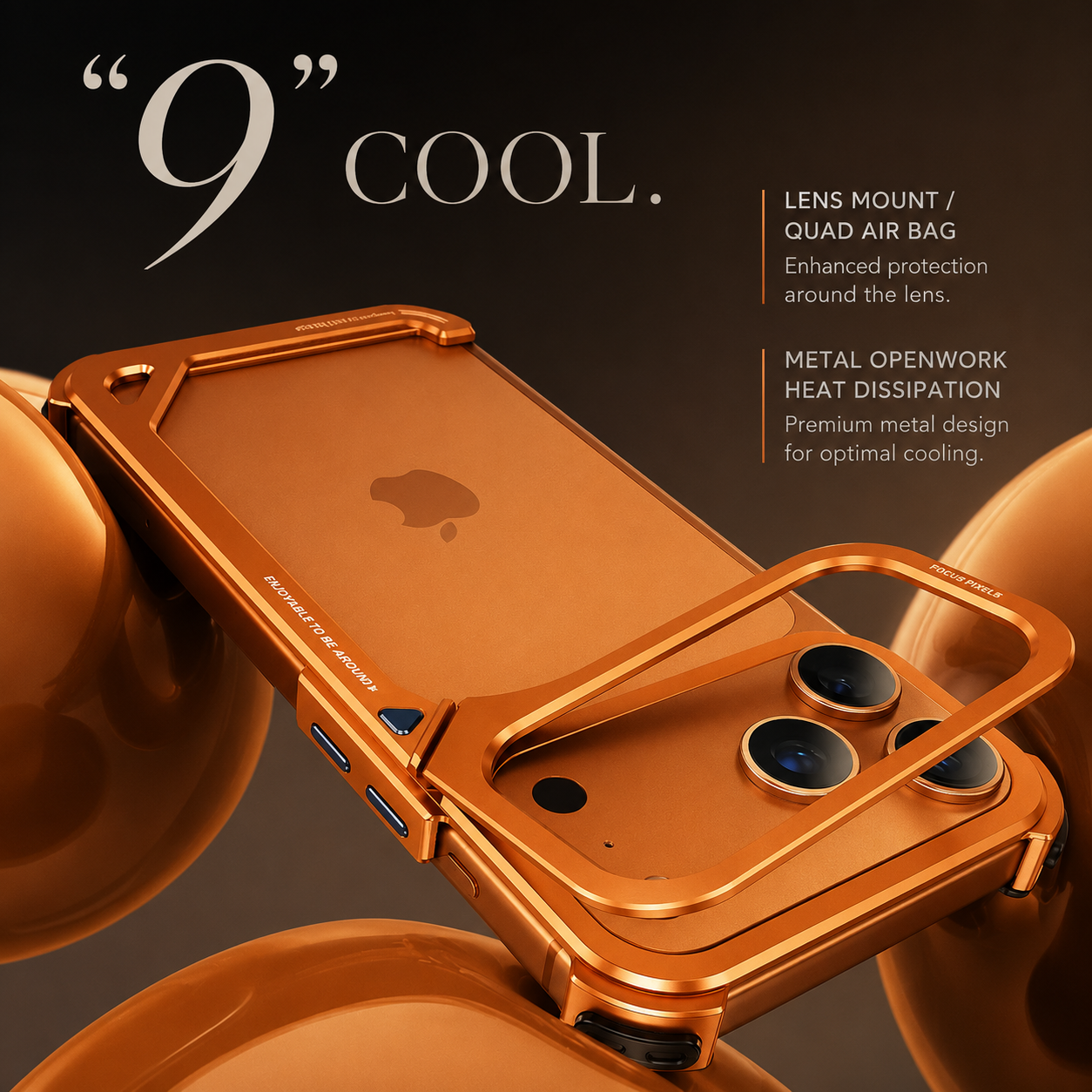 Premium iPhone Case MagSafe Compatible Aluminum Frame with Camera Lens Protection, Slim Drop Protection, Secure Grip, Lightweight Design and Shockproof Build