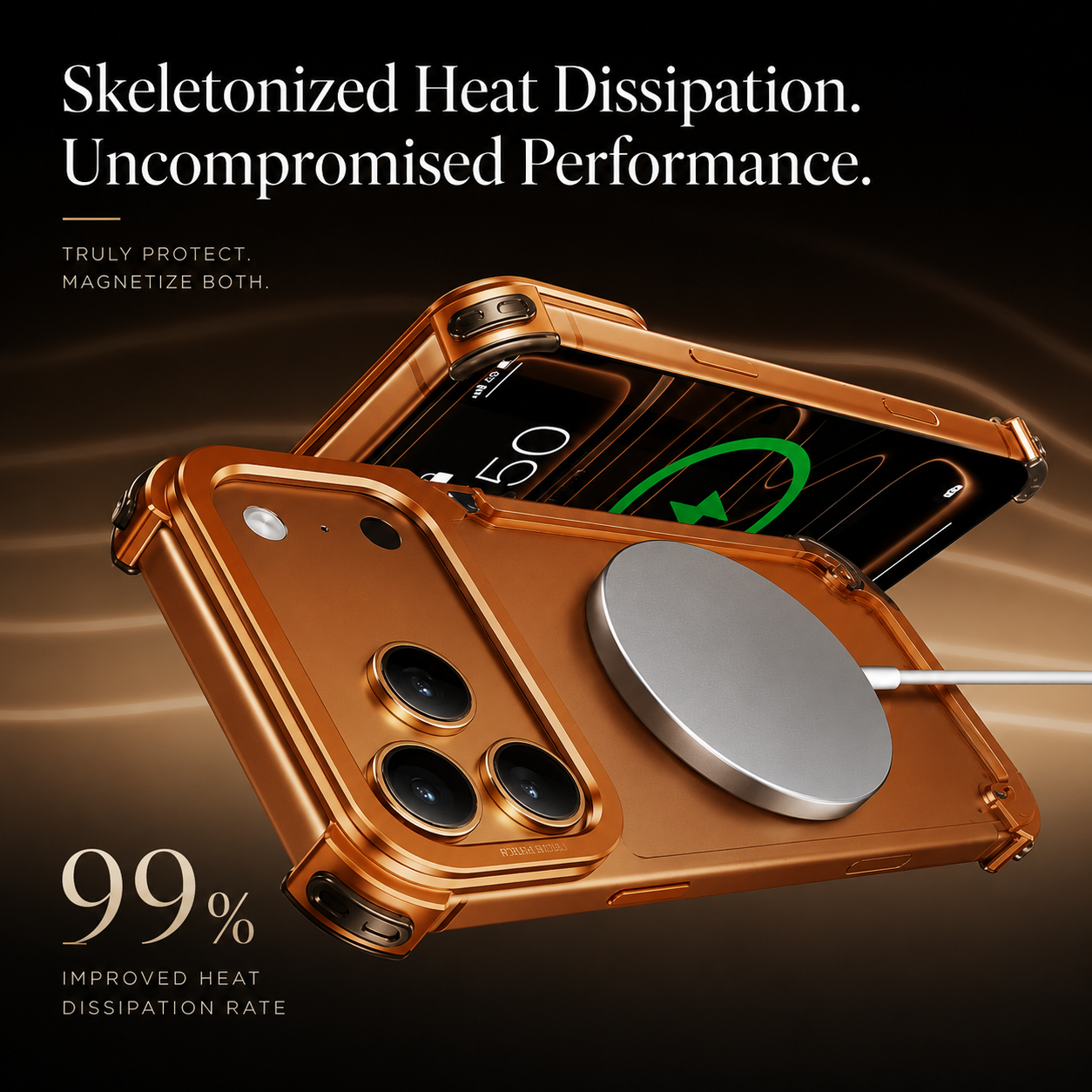 Premium iPhone Case MagSafe Compatible Aluminum Frame with Camera Lens Protection, Slim Drop Protection, Secure Grip, Lightweight Design and Shockproof Build