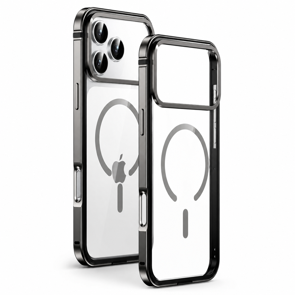 Premium iPhone Case MagSafe Compatible Aluminum Frame with HD Acrylic Back, Camera Lens Protection, Secure Grip, Shockproof Build and Scratch Resistant Design
