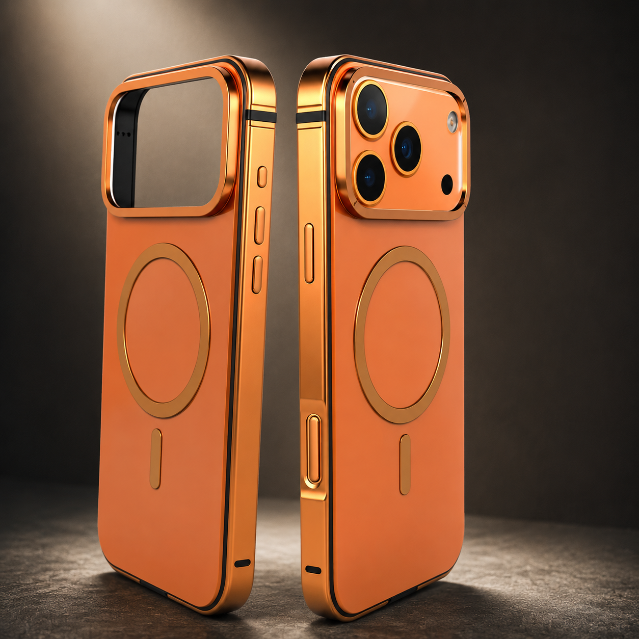 Premium iPhone Case MagSafe Compatible Aluminum Magnetic Frame with Frosted PC Back, Shockproof Design, Camera Lens Protection, Secure Grip and Durable Build