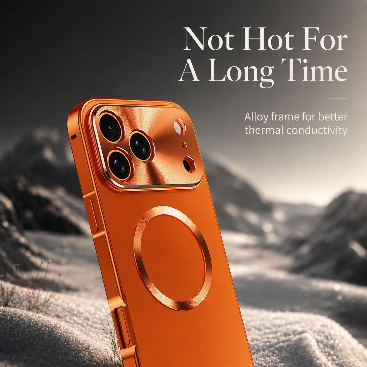 Premium iPhone Case MagSafe Compatible Aluminum Magnetic Frame with Frosted PC Back, Shockproof Design, Camera Lens Protection and Secure Grip