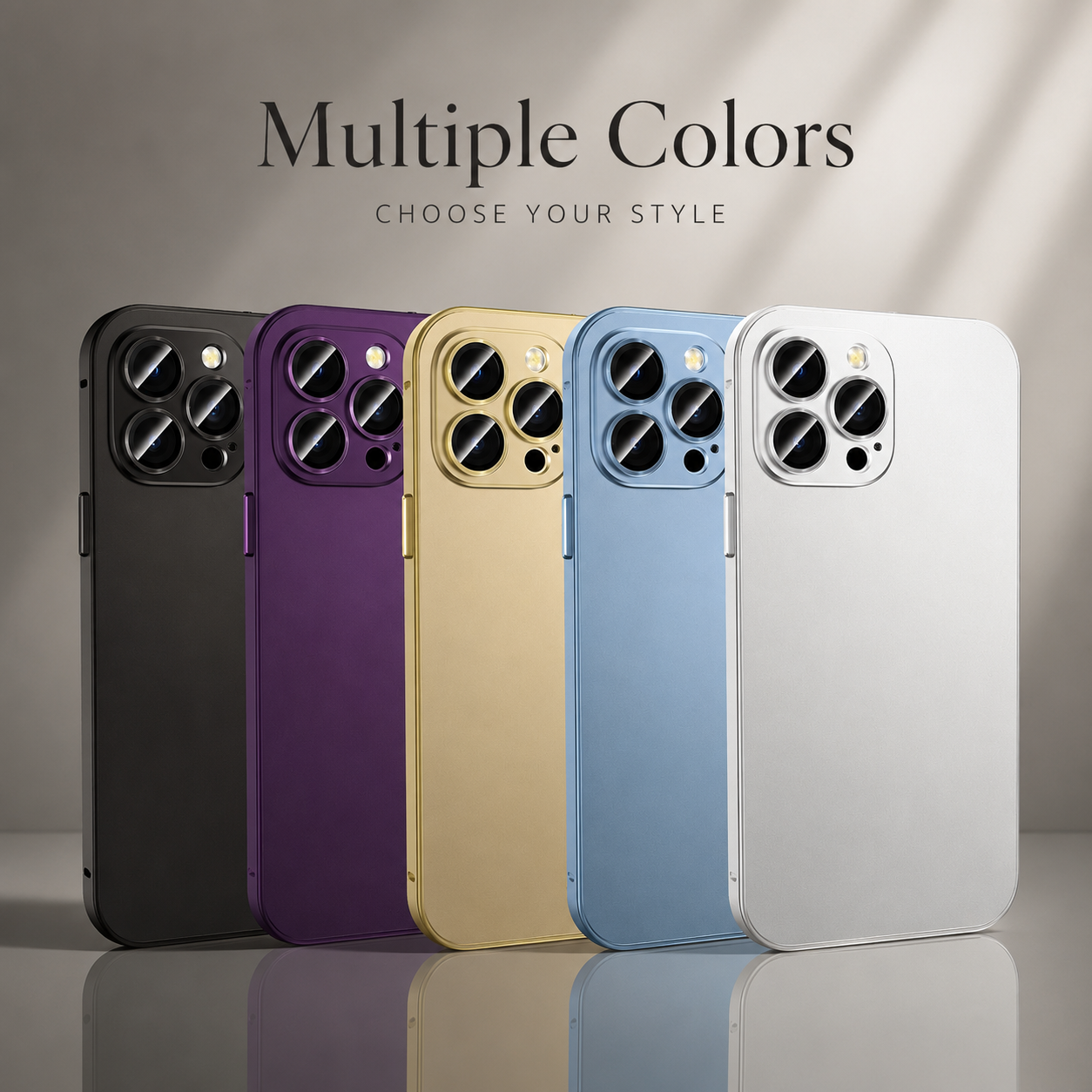 Premium iPhone Case MagSafe Compatible Aluminum Metal Frame Protective Cover Camera Lens Protection Shockproof Slim Lightweight PC Back Design