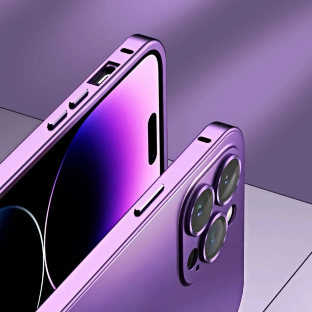 Premium iPhone Case MagSafe Compatible Aluminum Metal Frame Protective Cover Camera Lens Protection Shockproof Slim Lightweight PC Back Design