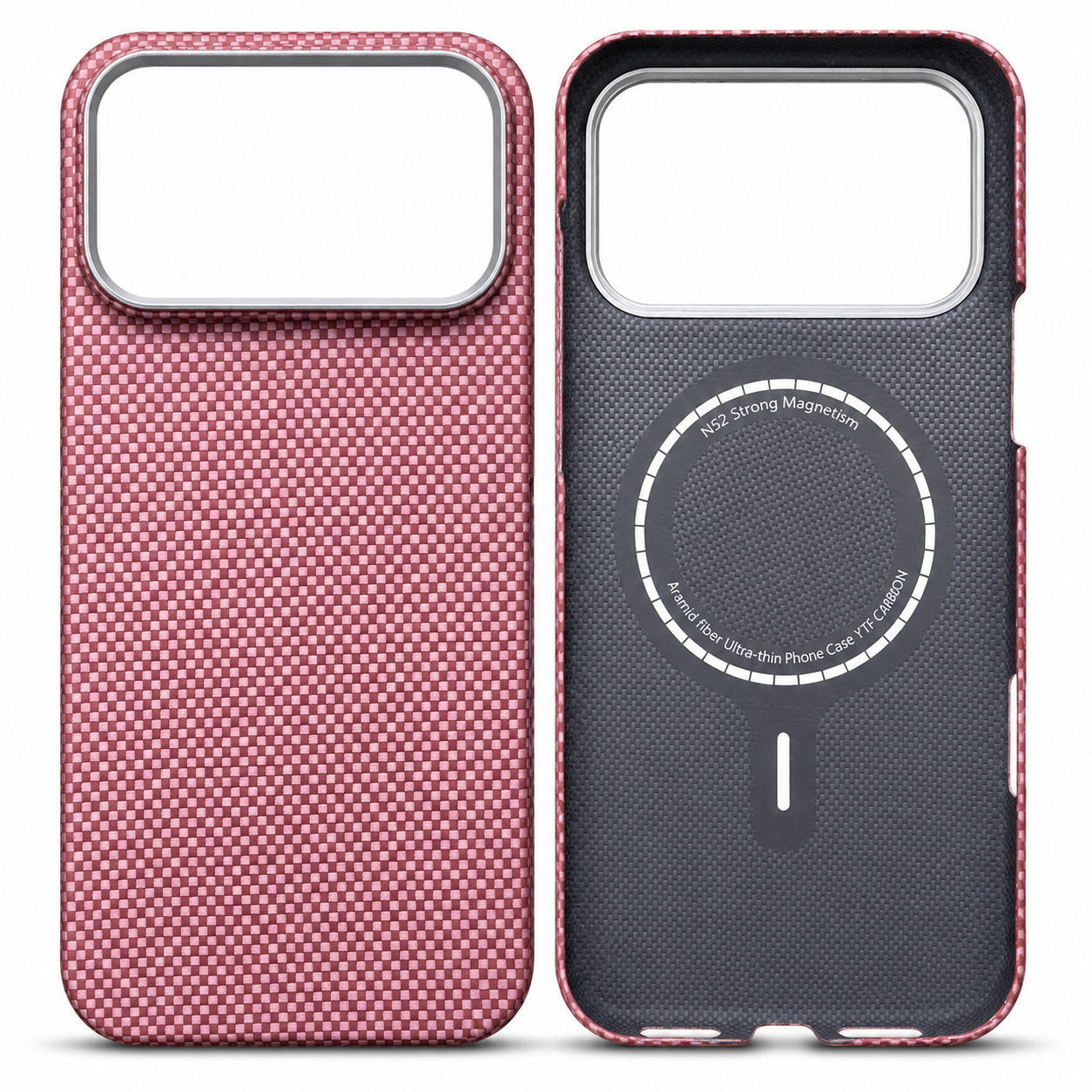 Premium iPhone Case MagSafe Compatible Aramid Carbon Fiber Cover Alloy Camera Protection Shockproof Anti Scratch Non Slip Grip Slim Durable Design