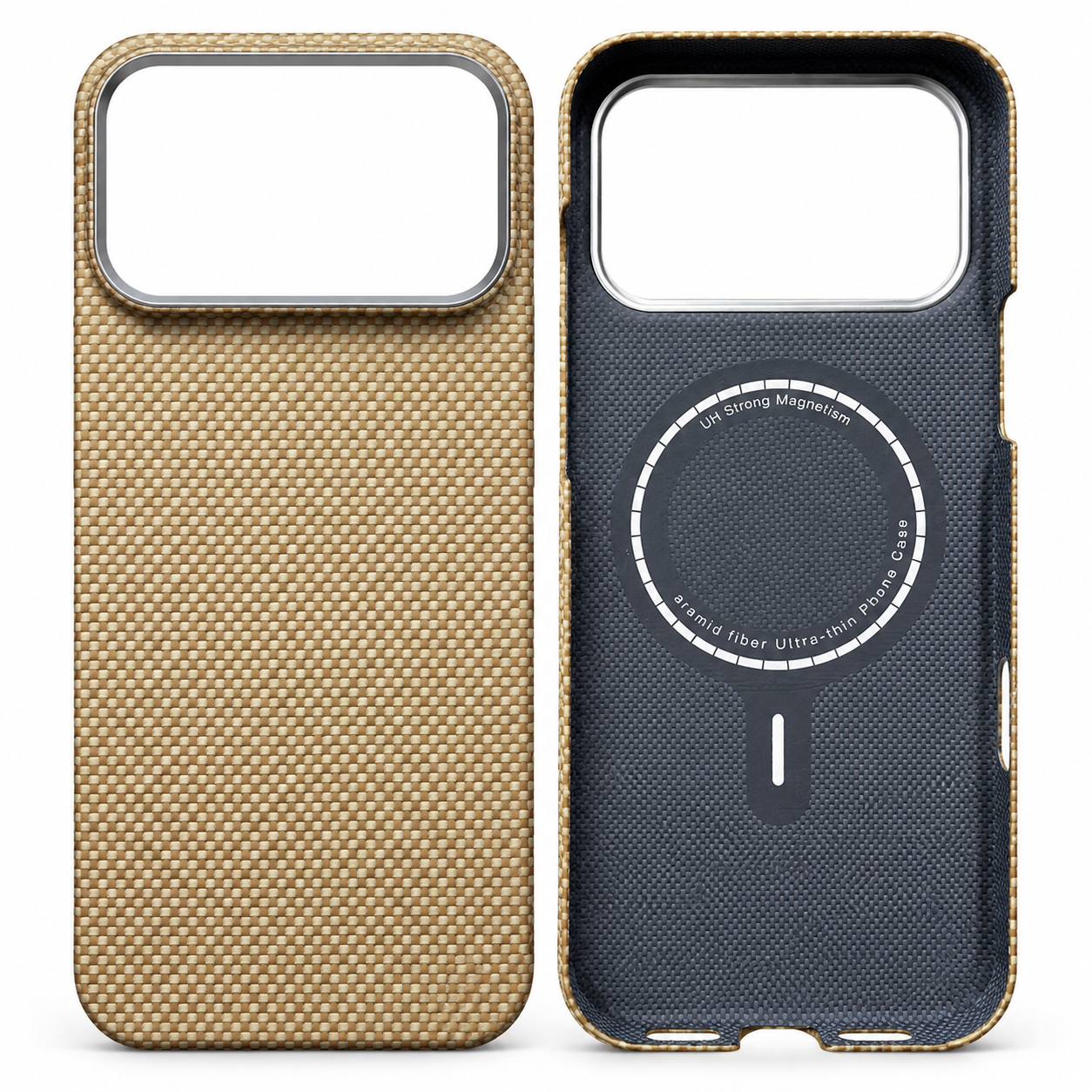 Premium iPhone Case MagSafe Compatible Aramid Carbon Fiber Cover Alloy Camera Protection Shockproof Anti Scratch Non Slip Grip Slim Durable Design