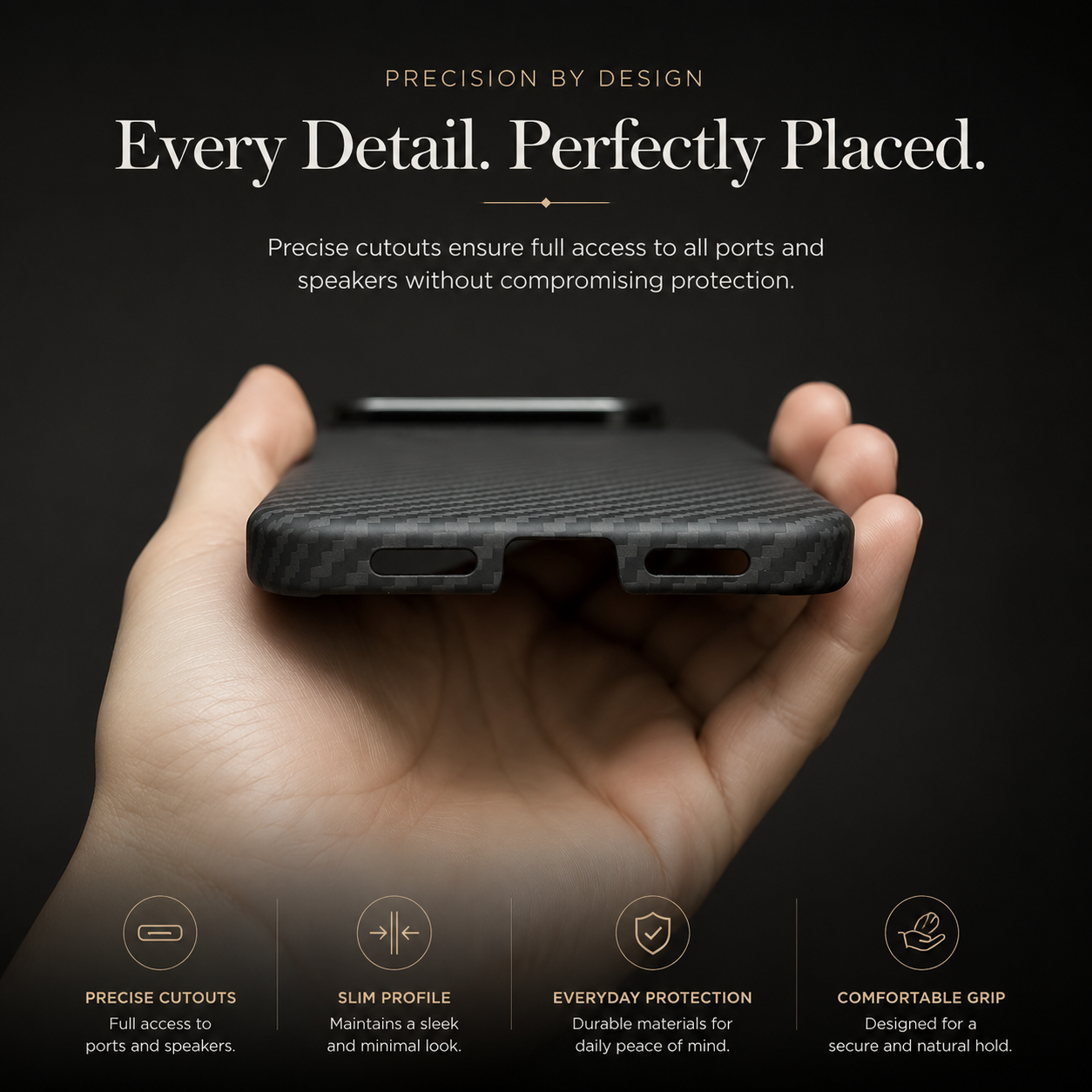 Premium iPhone Case MagSafe Compatible Aramid Carbon Fiber Cover Alloy Camera Protection Shockproof Anti Scratch Non Slip Grip Slim Durable Design