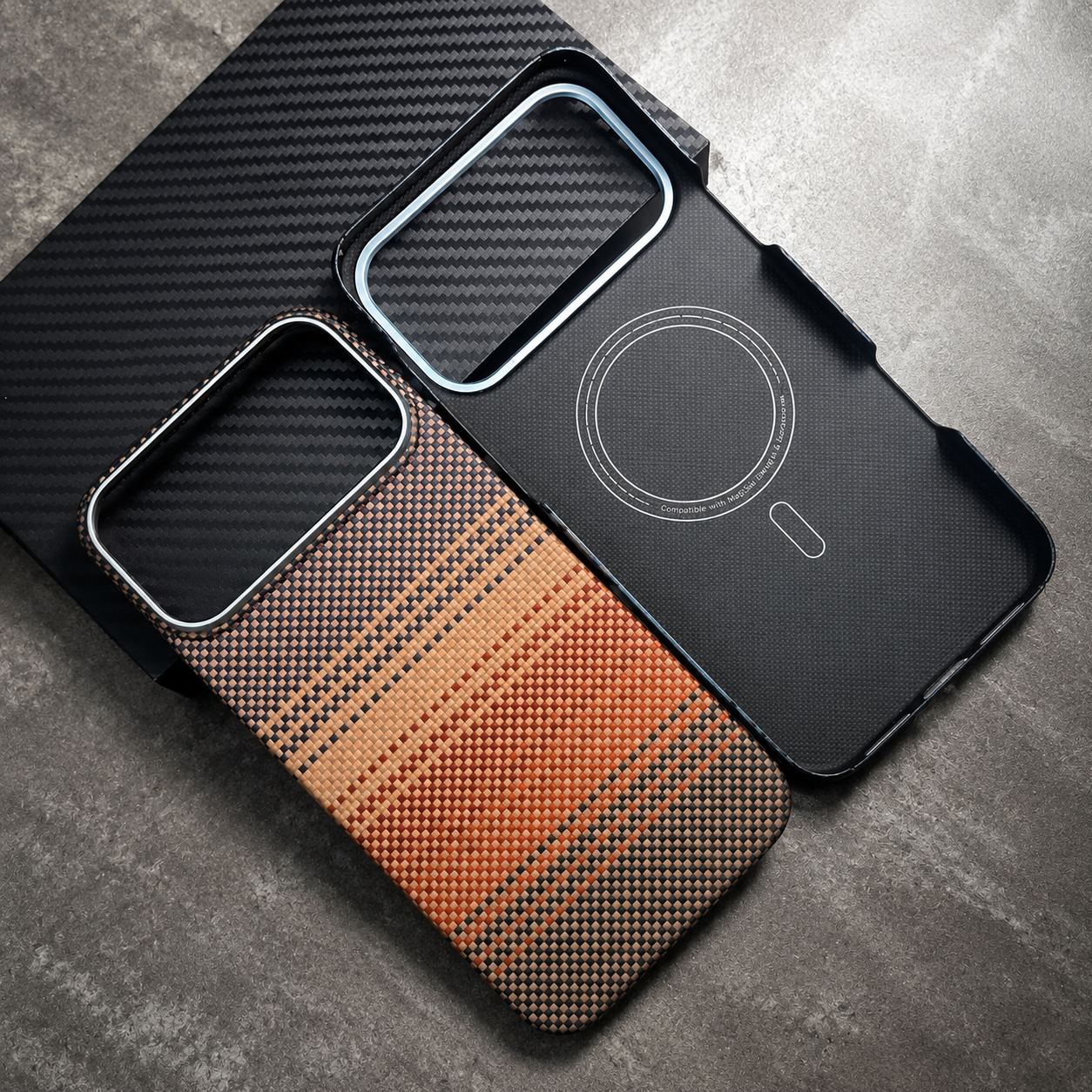 Premium iPhone Case MagSafe Compatible Aramid Carbon Fiber Kevlar Grade Ultra Thin Protective Cover Shockproof Washable Anti Scratch Slim Design