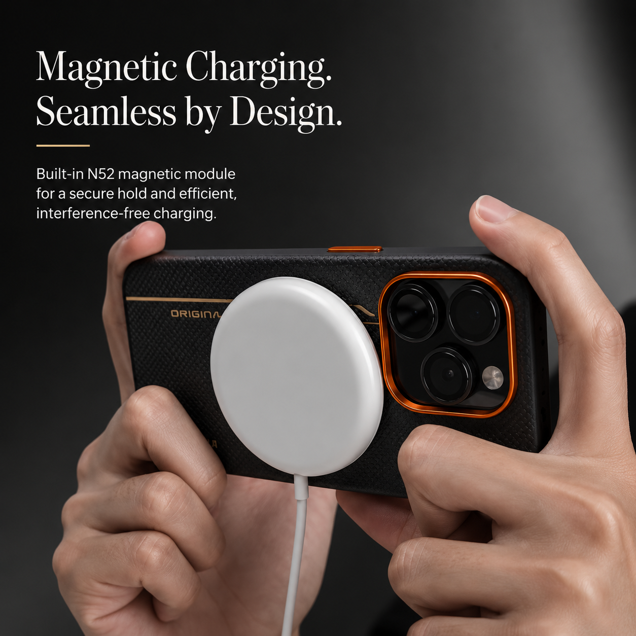 Premium iPhone Case MagSafe Compatible Aramid Fiber Cover Camera Lens Protection Shockproof Anti Fingerprint Anti Scratch Magnetic Half Wrapped Slim Design