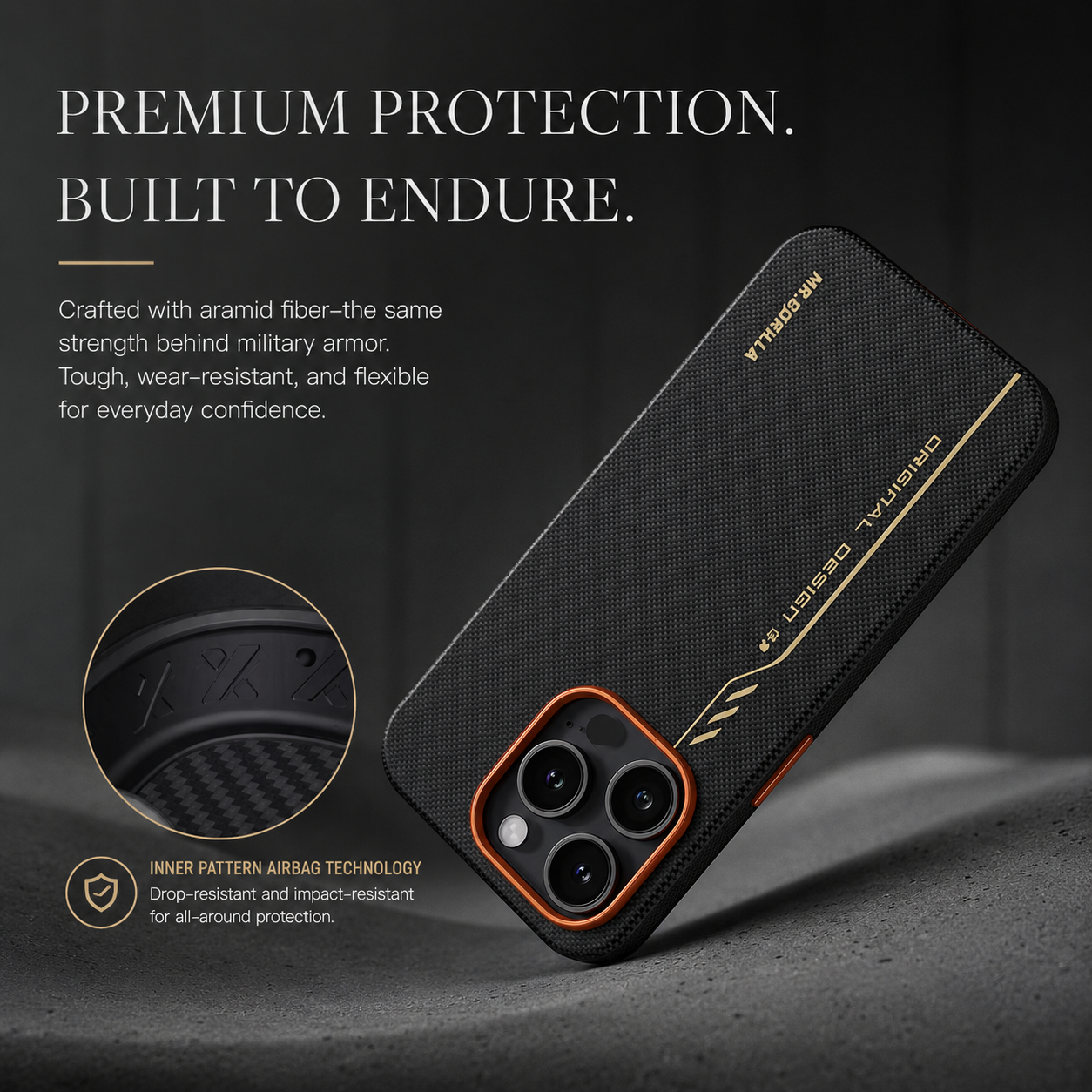 Premium iPhone Case MagSafe Compatible Aramid Fiber Cover Shockproof Anti Fingerprint Anti Scratch Non Slip Grip Slim Durable Protective Case