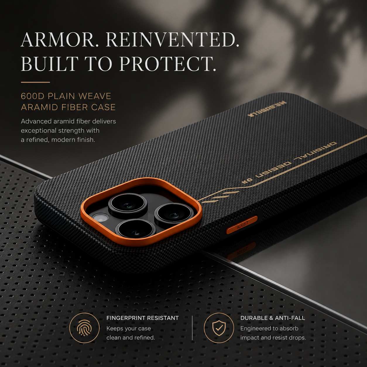 Premium iPhone Case MagSafe Compatible Aramid Fiber Cover Shockproof Anti Fingerprint Anti Scratch Non Slip Grip Slim Durable Protective Case