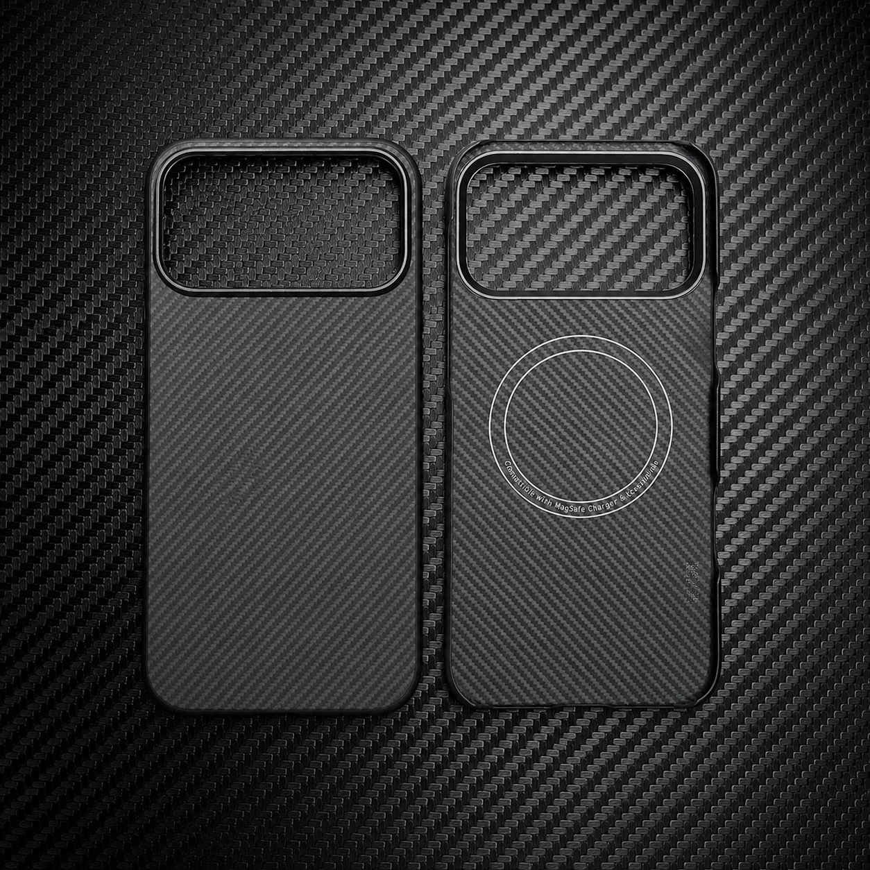 Premium iPhone Case MagSafe Compatible Aramid Fiber Magnetic Cover Carbon Texture Ultra Lightweight Shockproof Anti Scratch Half Wrapped Design