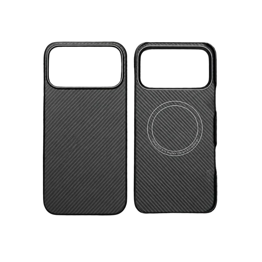 Premium iPhone Case MagSafe Compatible Aramid Fiber Magnetic Cover Carbon Texture Ultra Lightweight Shockproof Anti Scratch Half Wrapped Design