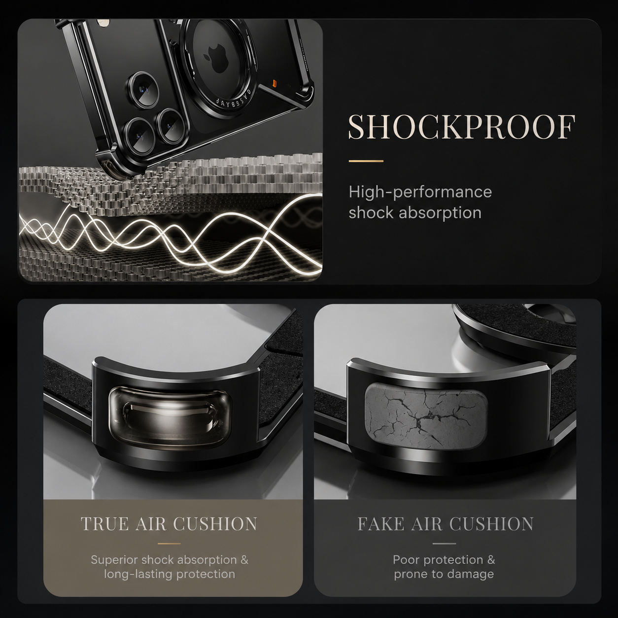 Premium iPhone Case MagSafe Compatible Aviation Aluminum Bumper with Rotatable Stand, Air Cushion Protection, Secure Grip and Shockproof Designs