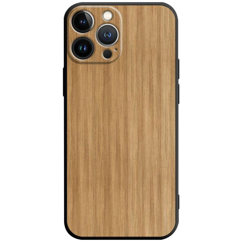 Premium iPhone Case MagSafe Compatible Bamboo Wood Grain Protective Cover Camera Lens Protection Shockproof Metallic Frame Slim Natural Design
