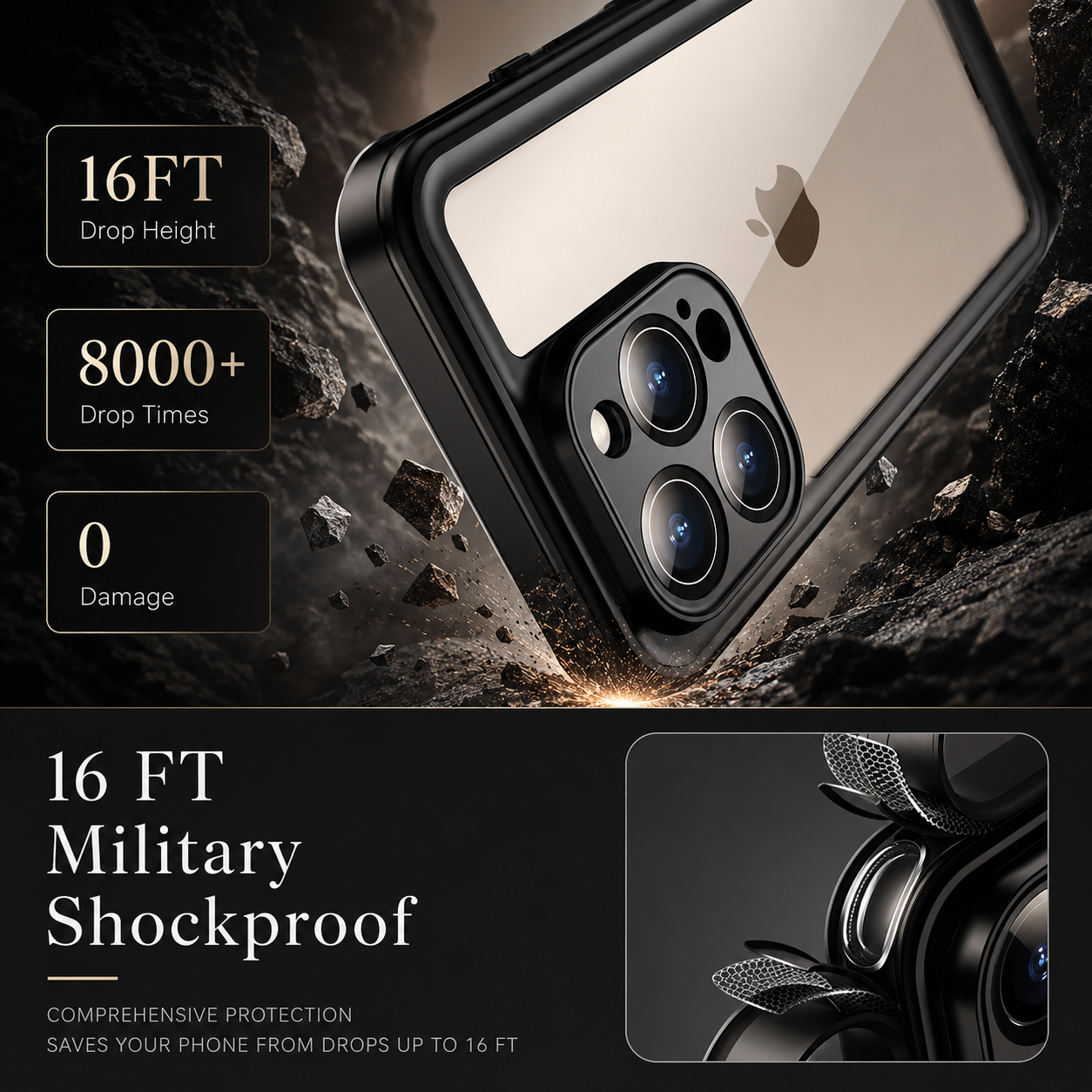 Premium iPhone Case MagSafe Compatible Built In Screen Protection Waterproof Protective Cover Shockproof Full Body Dustproof Design