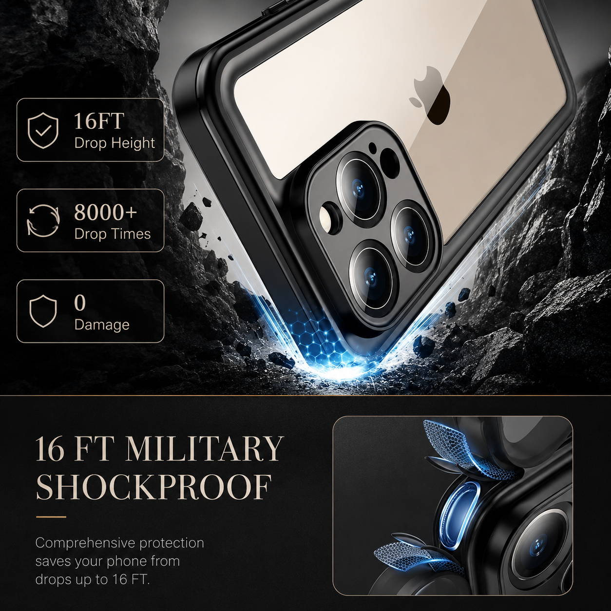 Premium iPhone Case MagSafe Compatible Built In Screen Protection Waterproof Protective Cover Shockproof Full Body Dustproof Design