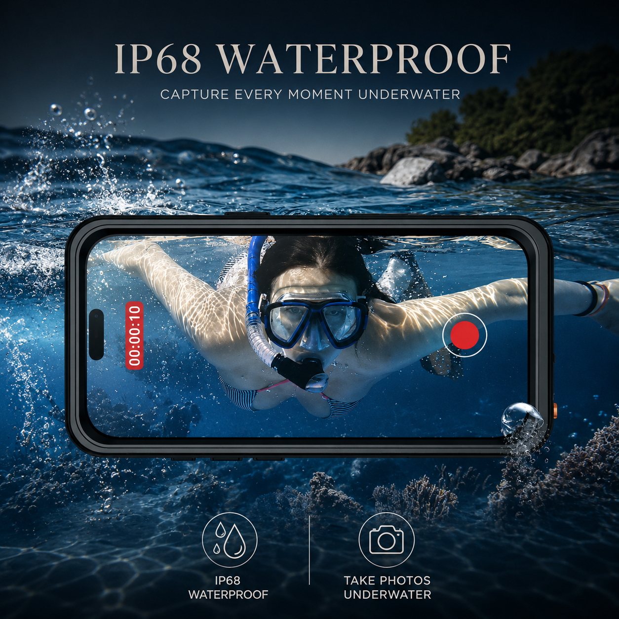 Premium iPhone Case MagSafe Compatible Built In Screen Protection Waterproof Protective Cover Shockproof Full Body Dustproof Design