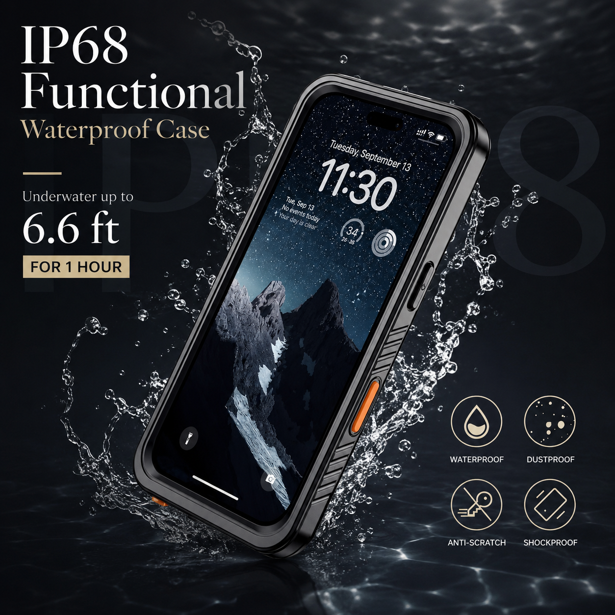 Premium iPhone Case MagSafe Compatible Built In Screen Protection Waterproof Protective Cover Shockproof Full Body Dustproof Design