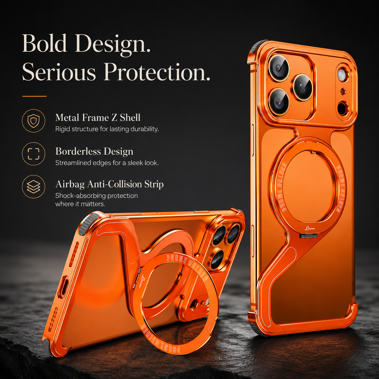 Premium iPhone Case MagSafe Compatible Camera Lens Protection Aluminum Alloy Frameless Magnetic Cover Shockproof Metal Edge Slim Minimal Design