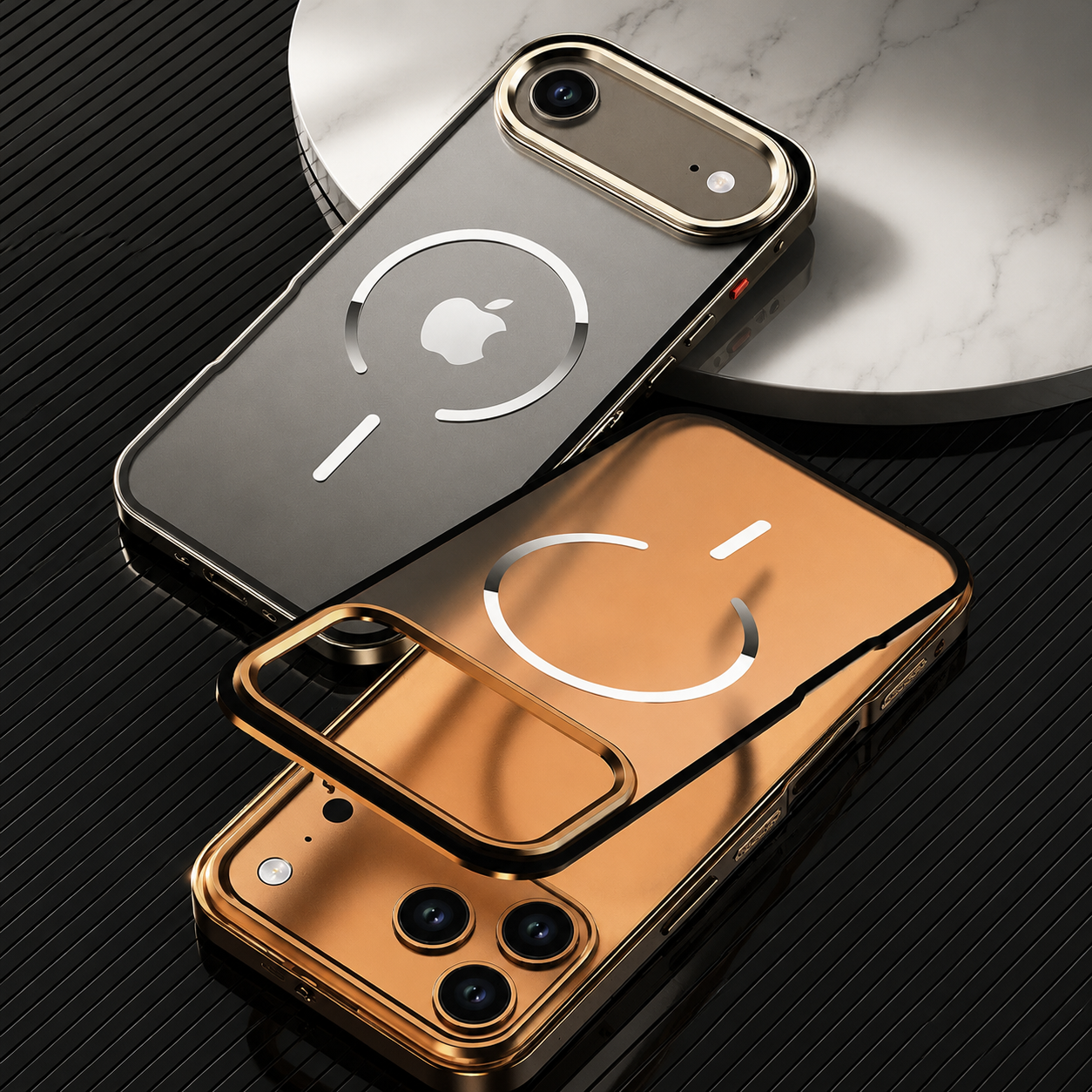 Premium iPhone Case MagSafe Compatible Camera Lens Protection Aluminum Alloy Magnetic Backplate Cover Frosted Anti Fingerprint Full Protection Design