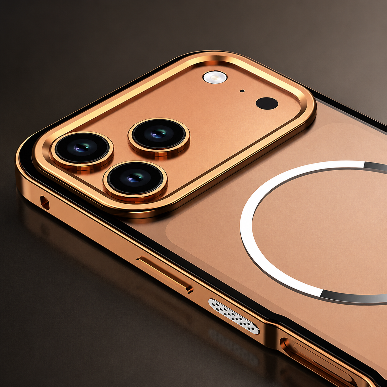 Premium iPhone Case MagSafe Compatible Camera Lens Protection Aluminum Alloy Magnetic Backplate Cover Frosted Anti Fingerprint Full Protection Design