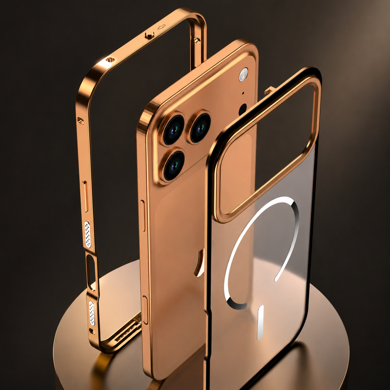 Premium iPhone Case MagSafe Compatible Camera Lens Protection Aluminum Alloy Magnetic Backplate Cover Frosted Anti Fingerprint Full Protection Design