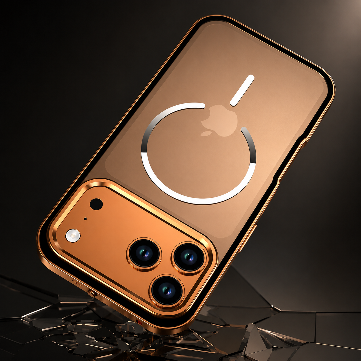 Premium iPhone Case MagSafe Compatible Camera Lens Protection Aluminum Alloy Magnetic Backplate Cover Frosted Anti Fingerprint Full Protection Design