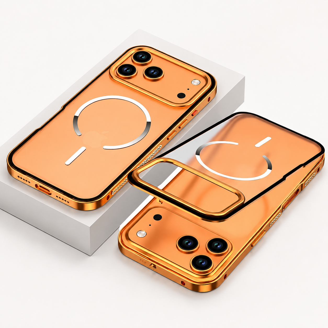 Premium iPhone Case MagSafe Compatible Camera Lens Protection Aluminum Alloy Magnetic Backplate Cover Frosted Anti Fingerprint Full Protection Design