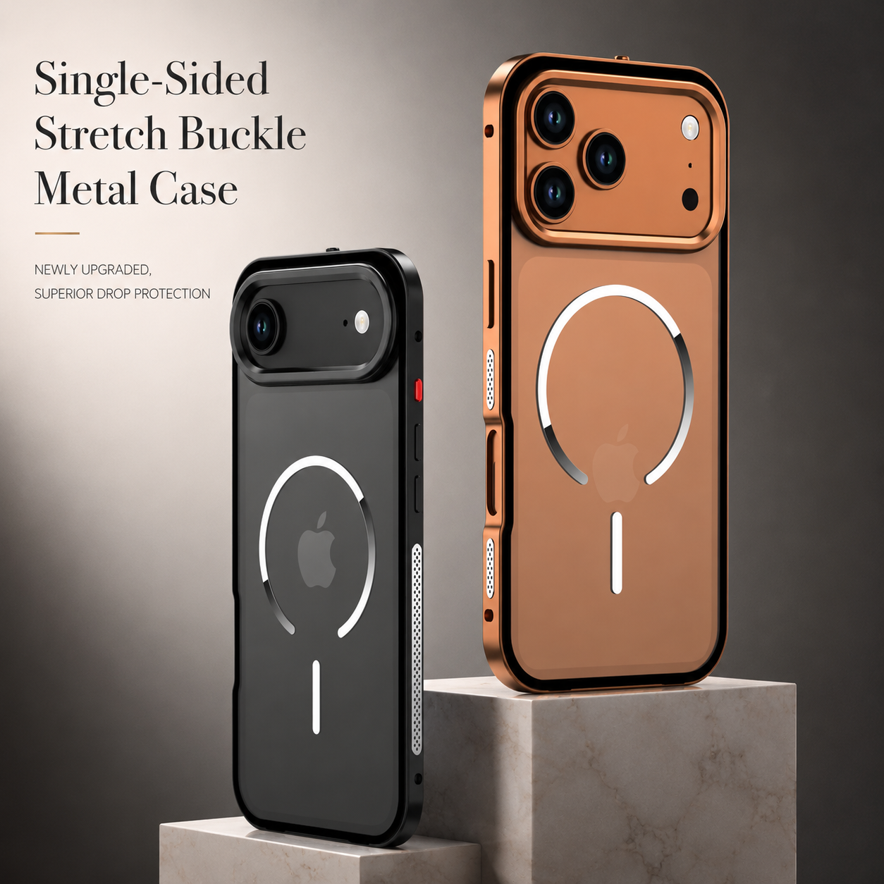 Premium iPhone Case MagSafe Compatible Camera Lens Protection Aluminum Alloy Magnetic Backplate Cover Frosted Anti Fingerprint Full Protection Design