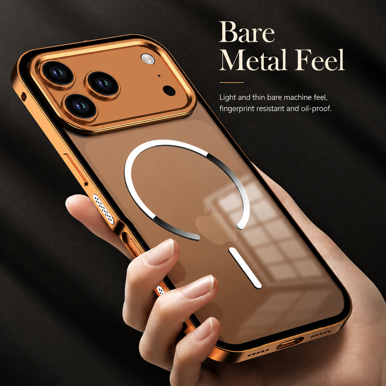 Premium iPhone Case MagSafe Compatible Camera Lens Protection Aluminum Alloy Magnetic Backplate Cover Frosted Anti Fingerprint Full Protection Design