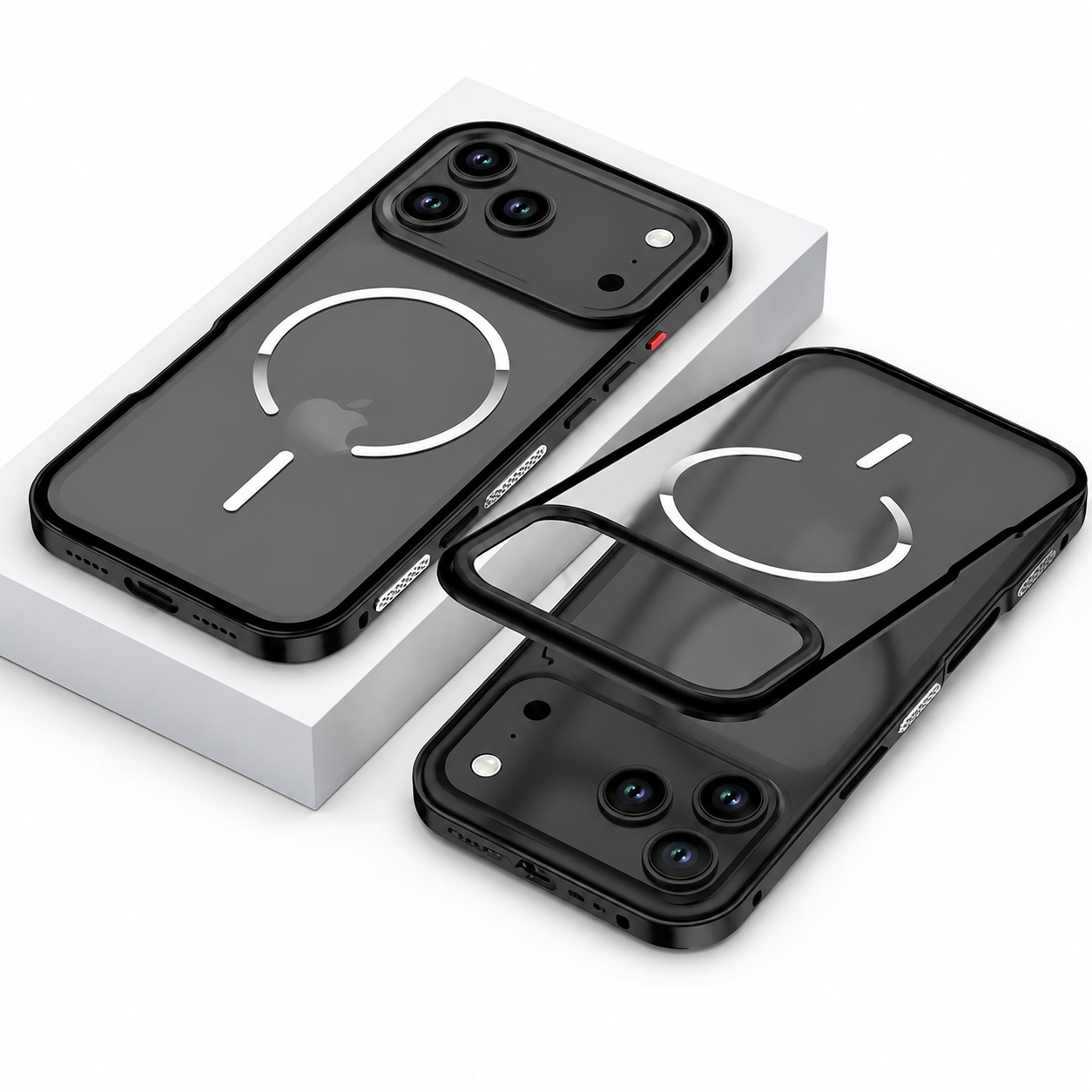 Premium iPhone Case MagSafe Compatible Camera Lens Protection Aluminum Alloy Magnetic Backplate Cover Frosted Anti Fingerprint Full Protection Design