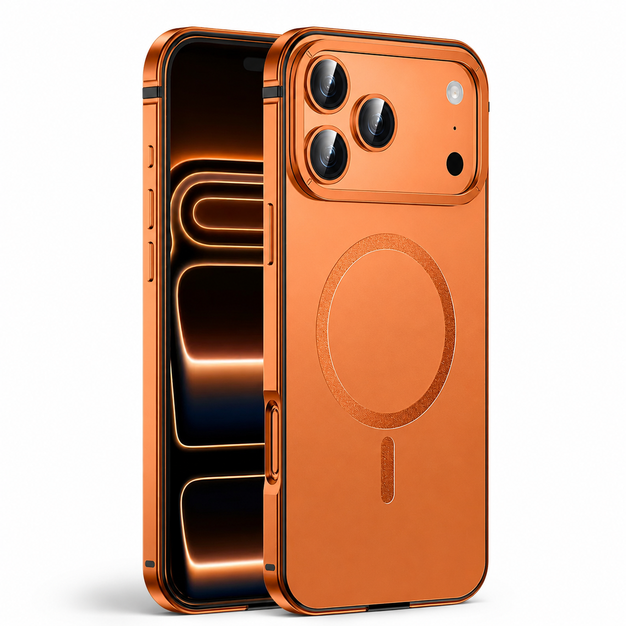 Premium iPhone Case MagSafe Compatible Camera Lens Protection Aluminum Alloy Magnetic Glass Shockproof Cover Anti Scratch Matte Wireless Charging Design