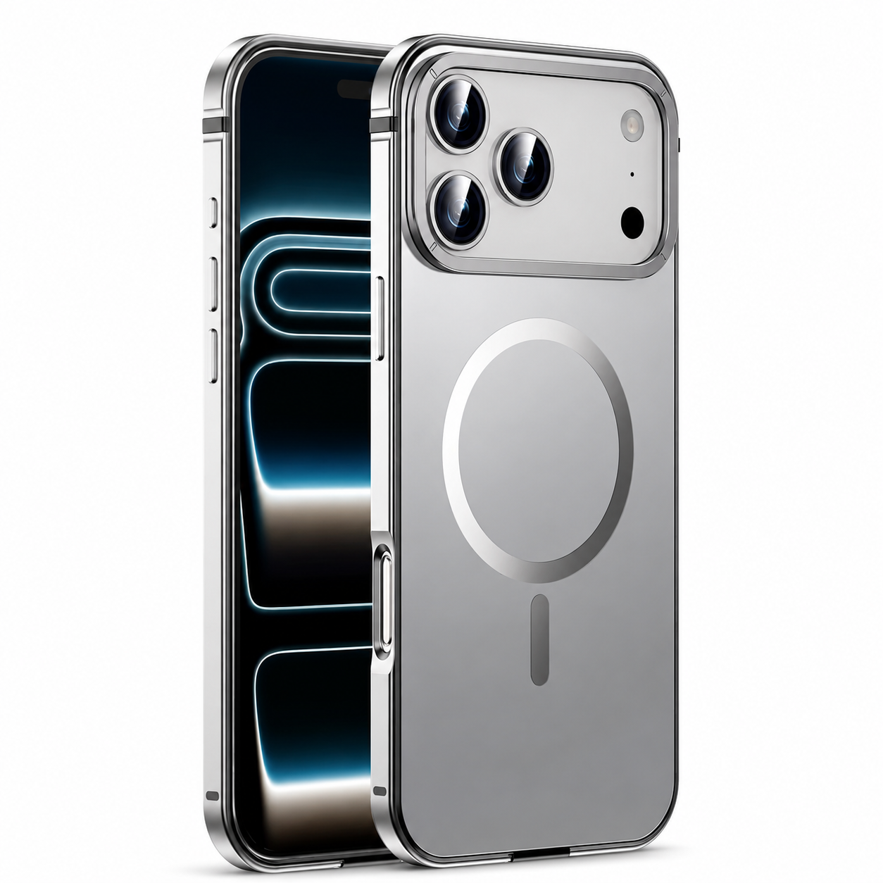 Premium iPhone Case MagSafe Compatible Camera Lens Protection Aluminum Alloy Magnetic Glass Shockproof Cover Anti Scratch Matte Wireless Charging Design