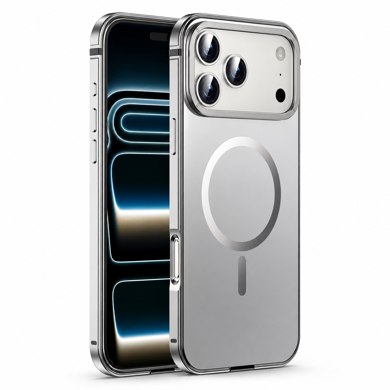 Premium iPhone Case MagSafe Compatible Camera Lens Protection Aluminum Alloy Shockproof Cover Magnetic Glass Guard Anti Scratch Matte Slim Design