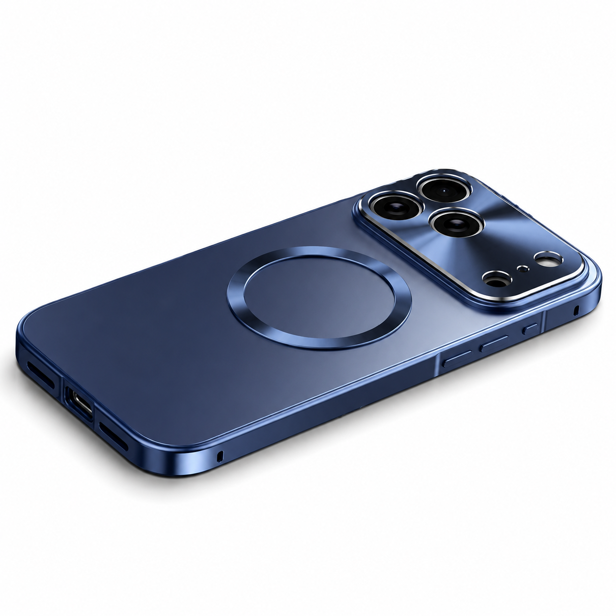 Premium iPhone Case MagSafe Compatible Camera Lens Protection Aluminum Metal Frame Shockproof Protective Cover Anti Fingerprint Frosted Back