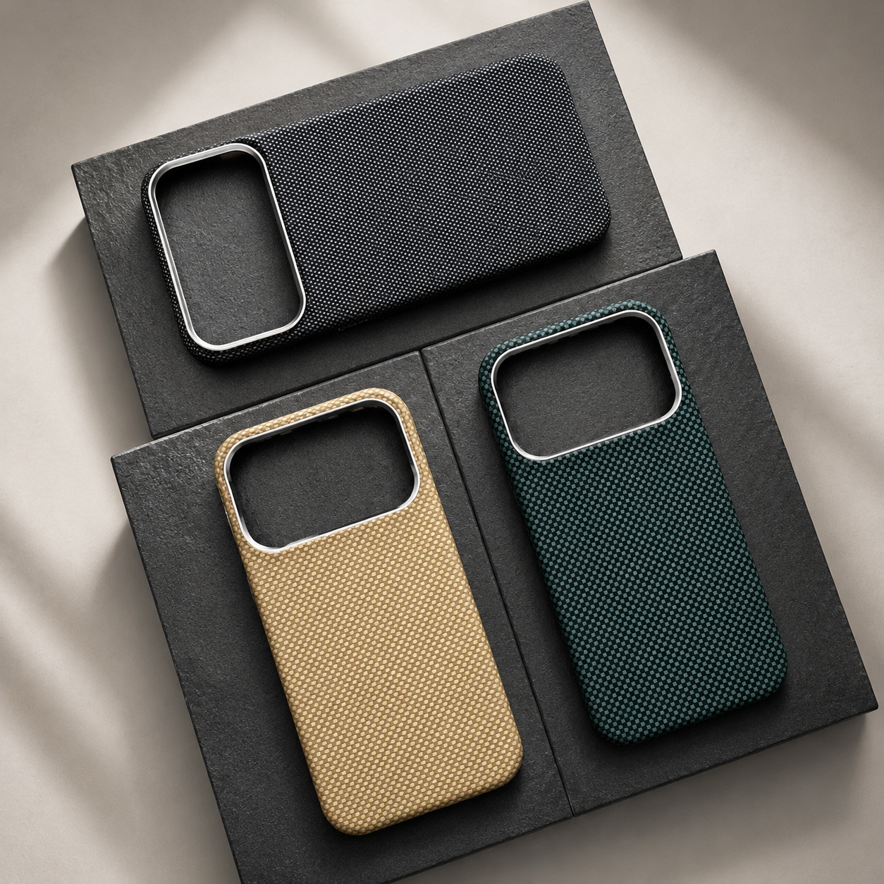 Premium iPhone Case MagSafe Compatible Camera Lens Protection Aramid Carbon Fiber Shockproof Cover Anti Scratch Ultra Thin Wireless Charging Design
