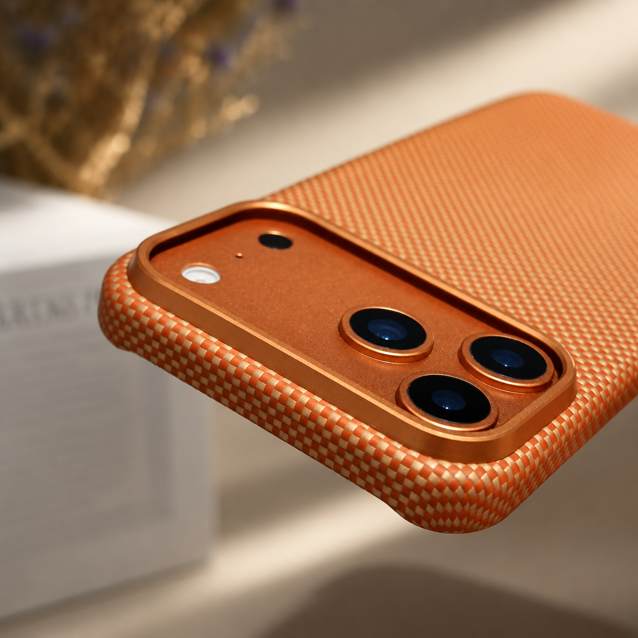 Premium iPhone Case MagSafe Compatible Camera Lens Protection Aramid Fiber Cover Shockproof Full Body Protection Carbon Fiber Texture Lightweight Design