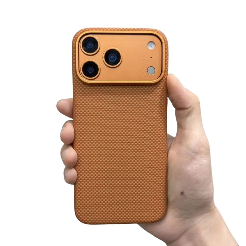 Premium iPhone Case MagSafe Compatible Camera Lens Protection Aramid Fiber Cover Shockproof Full Body Protection Carbon Fiber Texture Lightweight Design