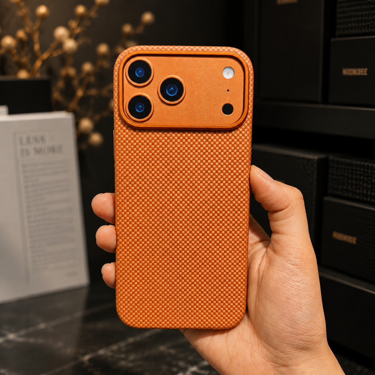 Premium iPhone Case MagSafe Compatible Camera Lens Protection Aramid Fiber Cover Shockproof Full Body Protection Carbon Fiber Texture Lightweight Design